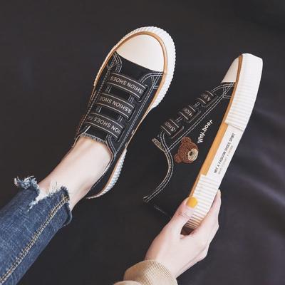 Женская обувь белая кавайная женская обувь с круглым носком симпатичная парусиновая роскошь со стильным предложением оригинальная 39 хлопок корейская новая в