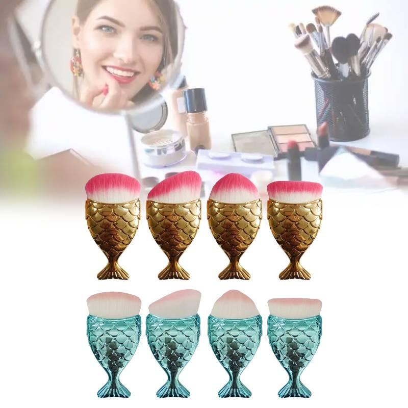 Косметическая кисть в форме русалки, прочная пластиковая ручка, профессиональные принадлежности, для дома