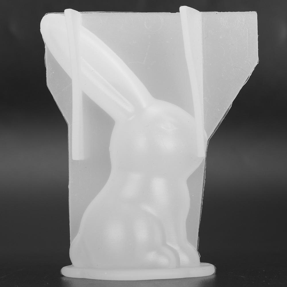 Силиконовая 3D форма для кроликов, смоляная форма, 3D форма животного-кролика, милая прозрачная форма кролика с длинными ушами, для DIY ручной работы