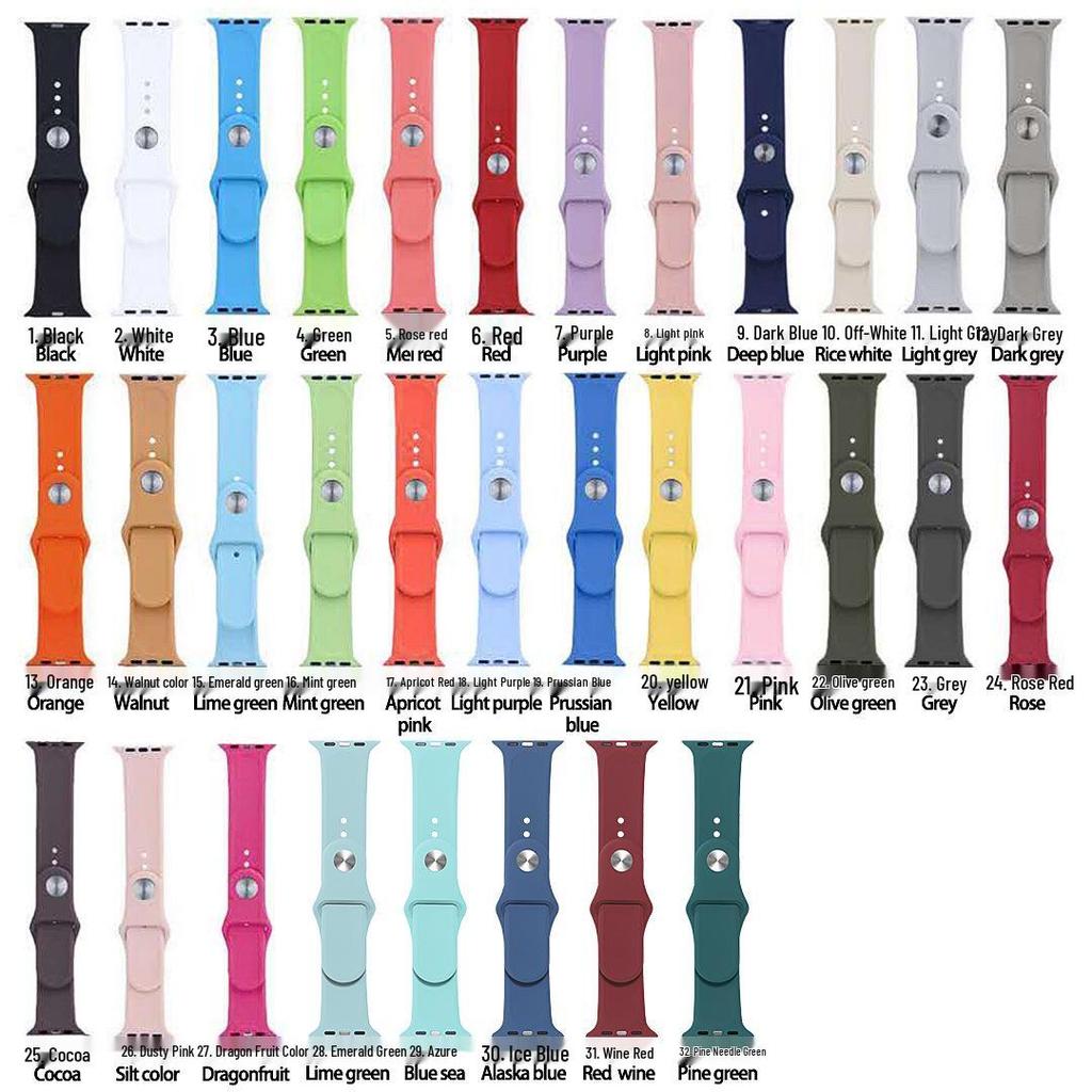 Силиконовый ремешок Apple для Apple Watch Series 1-9/SE, Классический спортивный ремешок