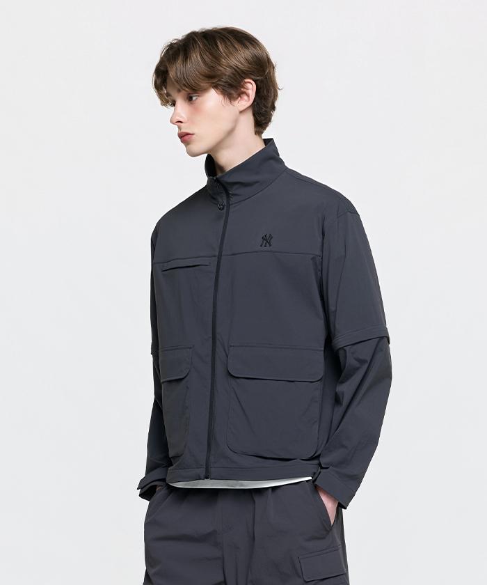 Mlb Gorpcore Detachable Windbreaker Ny (D.Charcoal Grey)