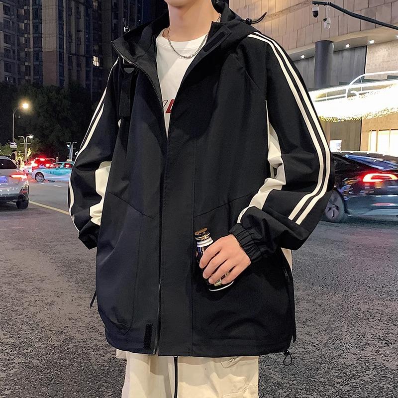 Новая куртка мужская весенне-осенняя повседневная с капюшоном американского свободного кроя осенний костюм