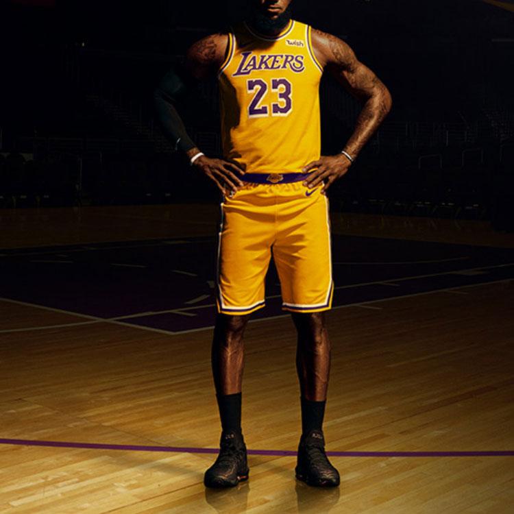 Nike Фанатское издание Лос-Анджелес Лейкерс Леброн Джеймс Нет. 23 Баскетбольная майка с логотипом и принтом, мужские топы, желтый AA7100-728