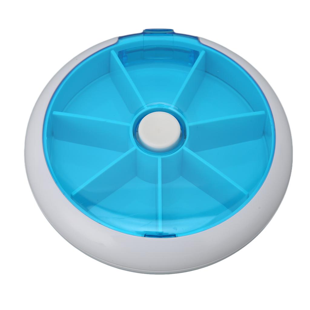 Rotating Weekly Pill Organizer Travel Round 7 Day Medicine Case Supplements for Vitamins Fish Oil