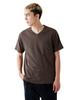 Мужская футболка с коротким рукавом, карманом, обычного кроя, из плотного американского хлопка, однотонная, цвета хаки [Good Wear], с V-образным вырезом, 7,6 унций (С, Коричневый)