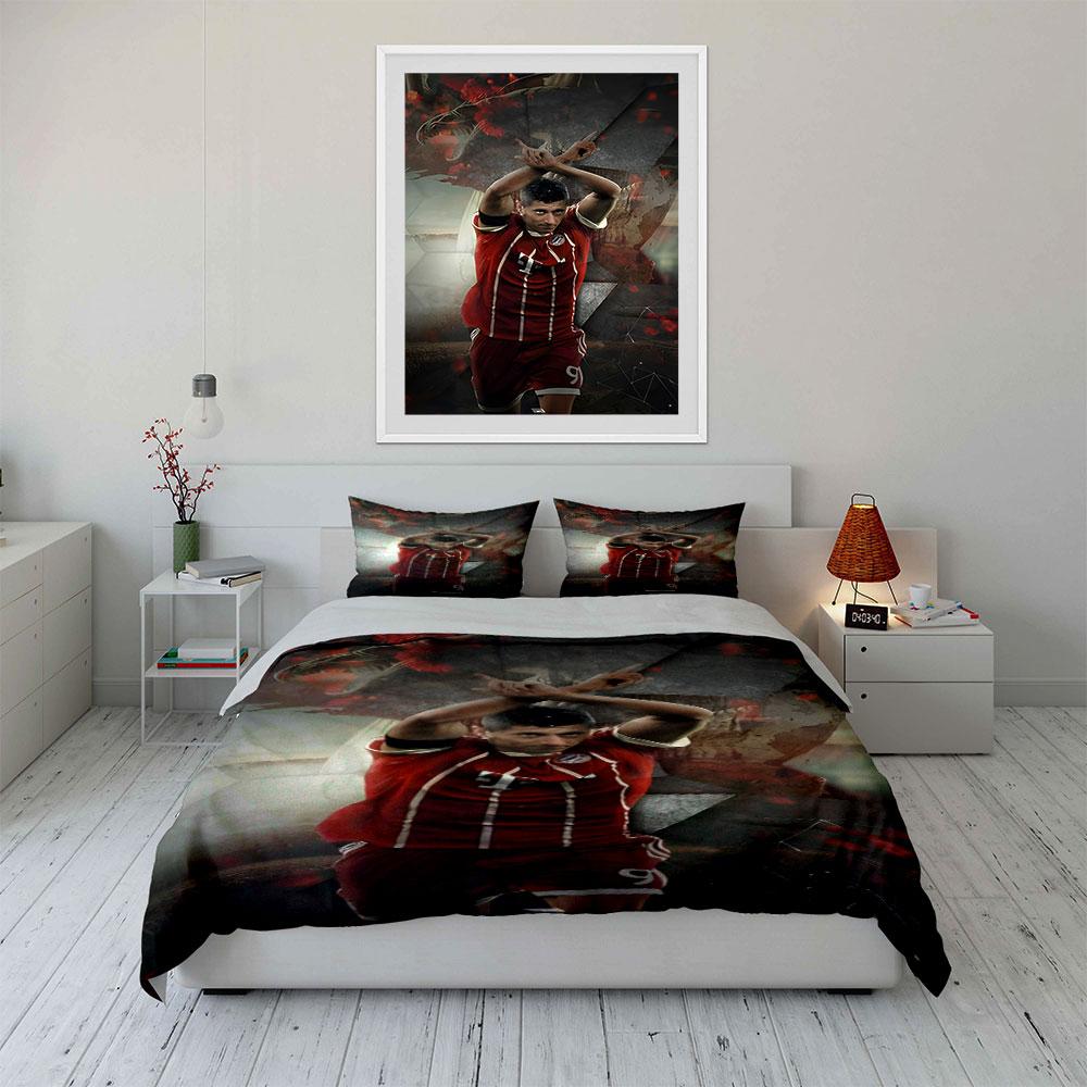 Footballer, red jersey, gesture. Bedding sets Duvet cover sets Duvet covers Pillowcases(1 * Duvet Cover 2 * Pillowcases without duvet insert)