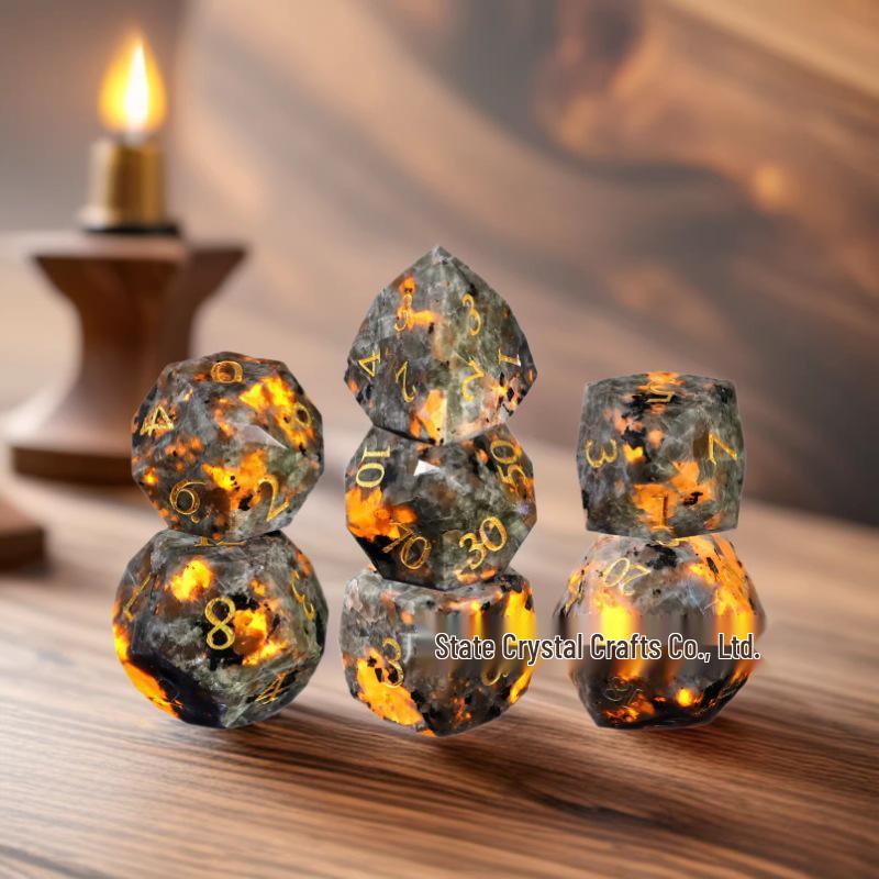 Dungeons & Dragons 7-Piece Multi-Sided Flame Stone Dice Set