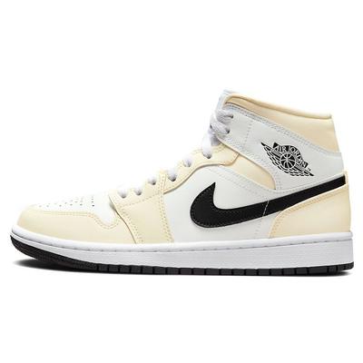 Женские кроссовки Air 1 Mid Coconut Milk White Black Summit-White BQ6472-121