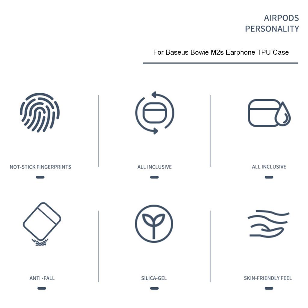 Беспроводной чехол для наушников, подходящий для Baseus-Bowie M2s, чехол, противоударный корпус, моющийся корпус, пылезащитный чехол