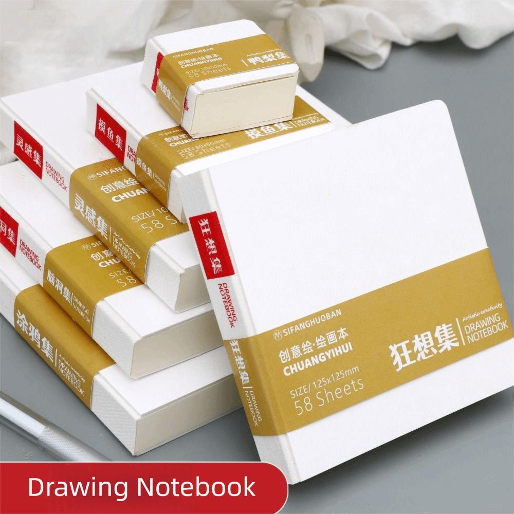High-quality Thick Paper Paint Book Not Transparent to Ink 58 Sheets Draw Book Portable Tearable Notebook Student