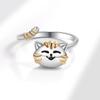 Милый мультяшный котенок, женское тревожное расслабляющее кольцо, свободно вращающееся вращающееся кольцо для беспокойства Relife, роскошные дизайнерские ювелирные изделия
