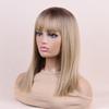 Синтетические светлые коричневые белые красные парики с челкой короткие прямые парики для женщин ежедневный косплей натуральный парик из термостойкого волокна