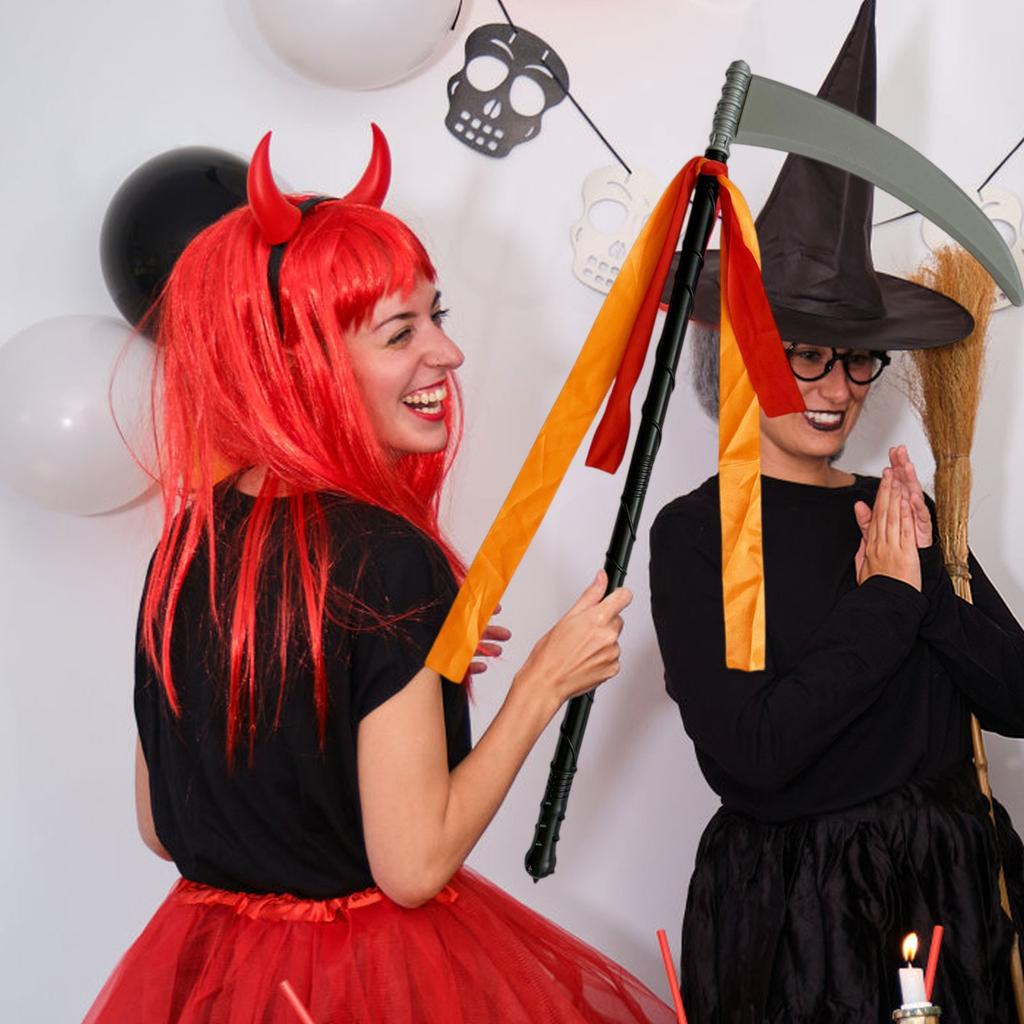 Devil Sickles Pitchfork Handle Plastic Pitchfork Halloween Cosplay Accessory Party Decoration Supplies Festival Props