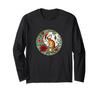 Christmas Ginger Cat Santa Hat Illustration Art Nouveau Long Sleeve T-Shirt