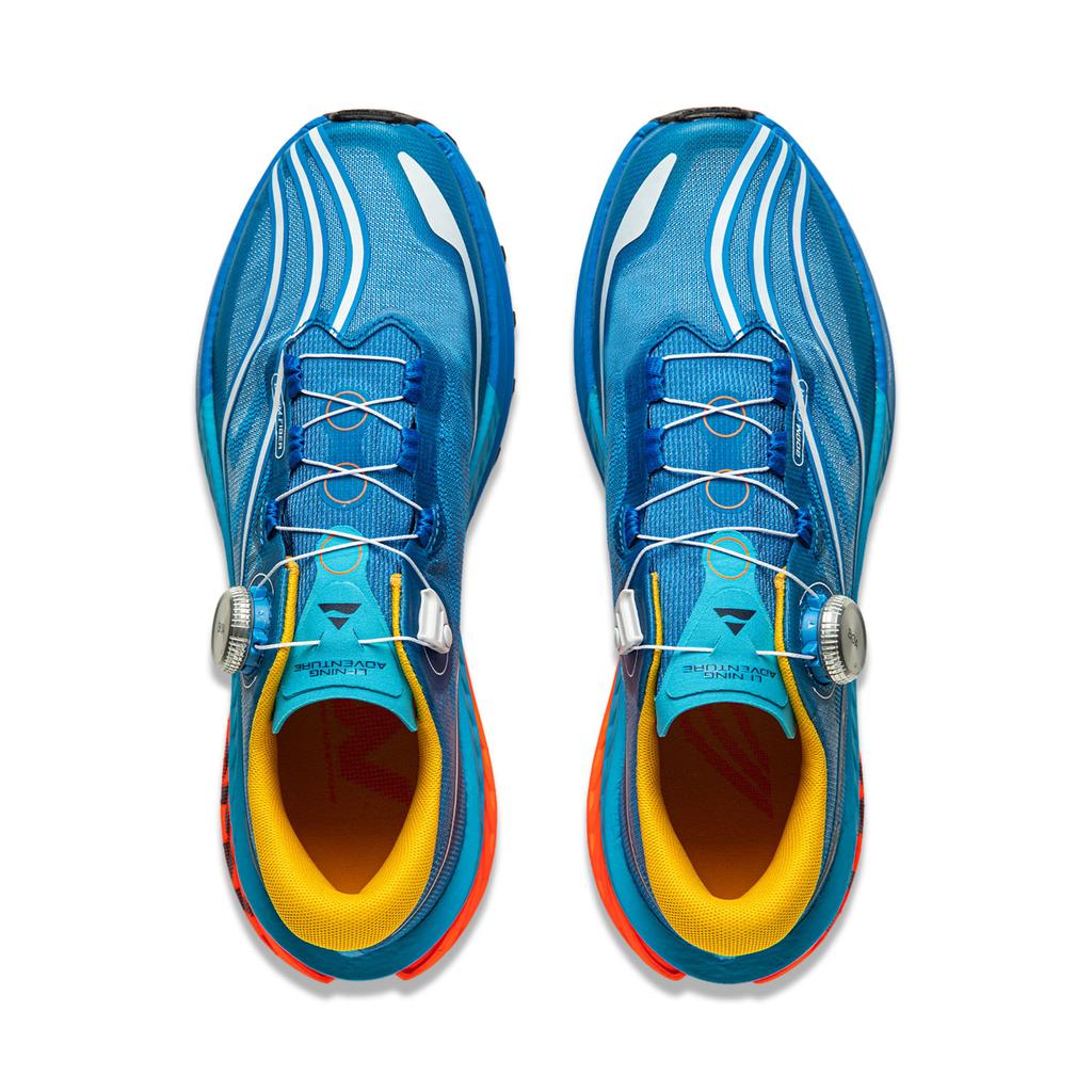 Li Ning De Lucas PRO Slip Resistant Abrasion Resistant Low top Trail Running Shoes Men's Blue Orange ARNU001-5