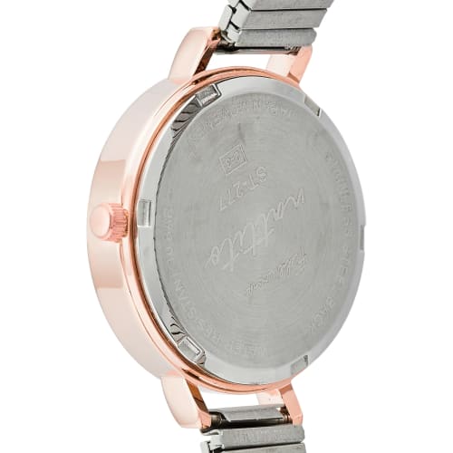 Fieldwork Watch Analog Purja Waterproof Bellows Metal Band Pink Gold ST277-1 Women's Gray