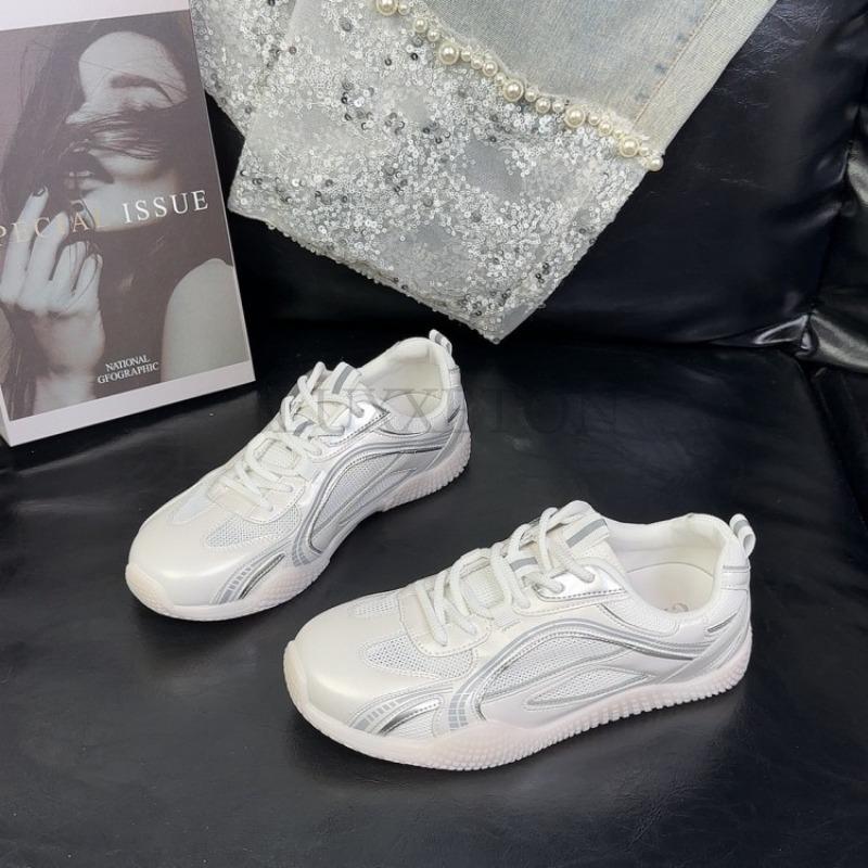 Простые серебристые повседневные кроссовки женские удобные дышащие кроссовки для женщин нескользящие износостойкие женские спортивные туфли