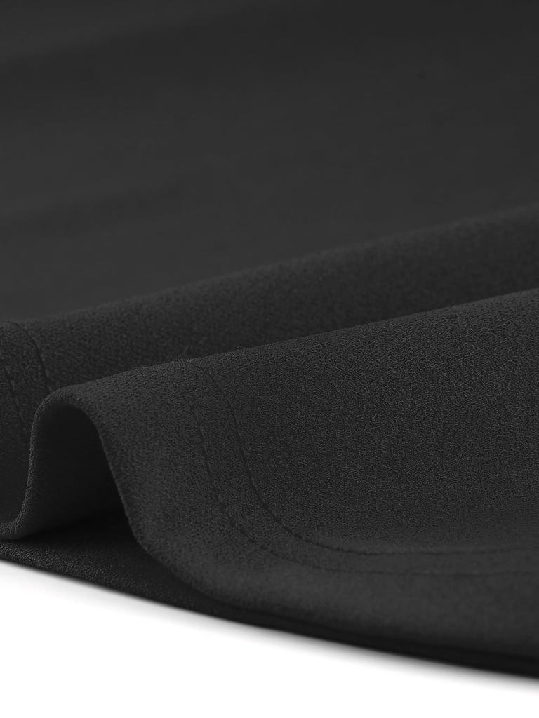 Allegra K Women's Cap Sleeve Office Dress, Elegant Nipped Waist, A-Line Dress, Black, Size S