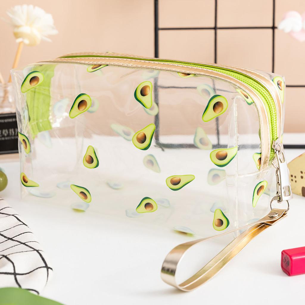 Водонепроницаемый органайзер для туалетных принадлежностей с милым принтом, цветок авокадо, персик, дорожная косметичка, прозрачные косметички для женщин и девочек, прозрачные