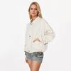Женская куртка большого размера Casual Solid Color Spring and Autumn с длинным рукавом и лацканами, свободная, с защитой от солнца
