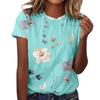 Casual Floral 3D Printed Short Sleeved Round Neck T-shirt