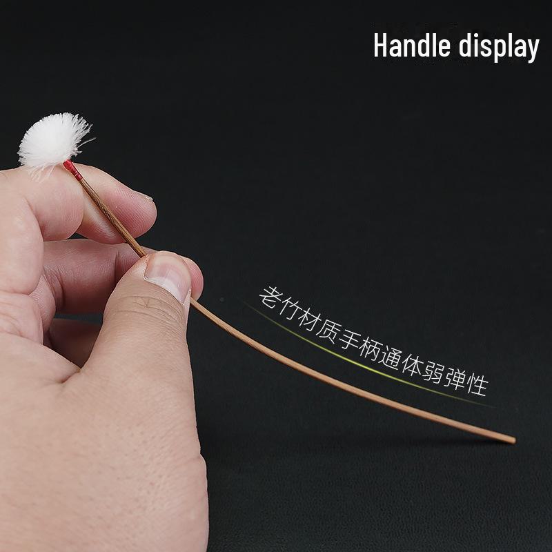 Профессиональный инструмент для чистки ушей с бамбуковой ручкой и перьями курицы и журавля