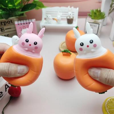 Игрушка-кролик, игрушка-морковка, пасхальный кролик-морковка, пасхальные игрушки-фиджет, сжимаемые игрушки-фиджет, пасхальные кролики-прятки в мешочке из морковки