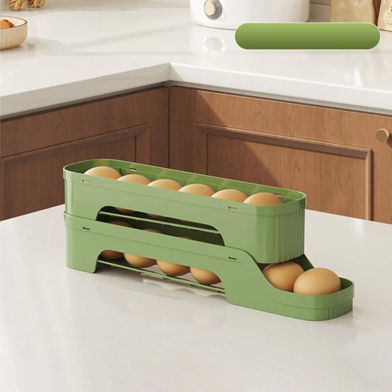 Ящик для хранения яиц, органайзер для холодильника, большая вместимость, 4 яруса, экономящий место, автоматический вращающийся холодильник, органайзер для яиц, дозатор яиц