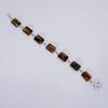 Dazzling Top Grade Qualite 100% Natural Tiger Eye Radiant Shape Ethnic Style Handmade Jewelry 925 Steling Silver Bracelet 7-8" WSJ-5197