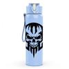 1PC Black Skull Warrior Head Print 750ml Color Plastic Sports Water Bottle Leakproof Flip Straw Lid Suitable for Sports Office Home Use