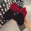 Korean Red Velvet Bow Hairpin - Black