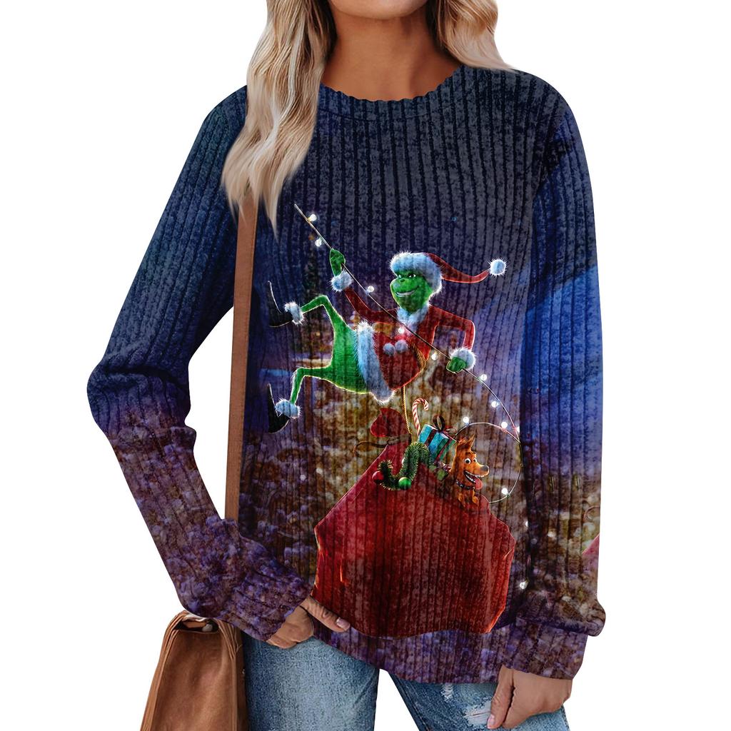 Женский принт Легкий Топ с круглым вырезом из матового хлопка