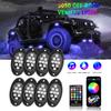 4/6/8/10/12Pods RGB LED Rock Lights Kit Bluetooth APP Control  Music Neon Car Underglow Lamp for Offroad Truck SUV 4x4 ATV Boat