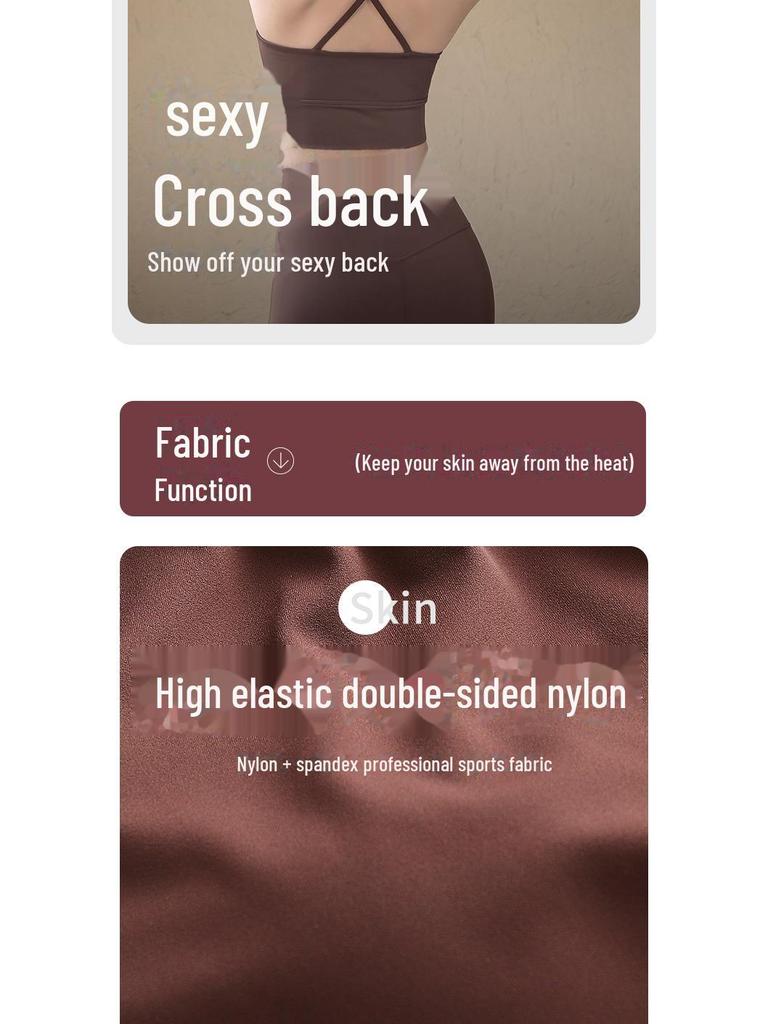 Women's Shockproof Cross-Back Yoga Sports Bra - Fashionable, Sexy, and Supportive for Running & Fitness