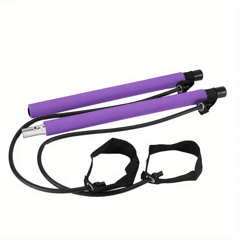 Ultimate Pilates Bar Set for Full-Body Fitness Elastic Resistance Rope Stick for Chest Expansion Back Training and Body Stretching