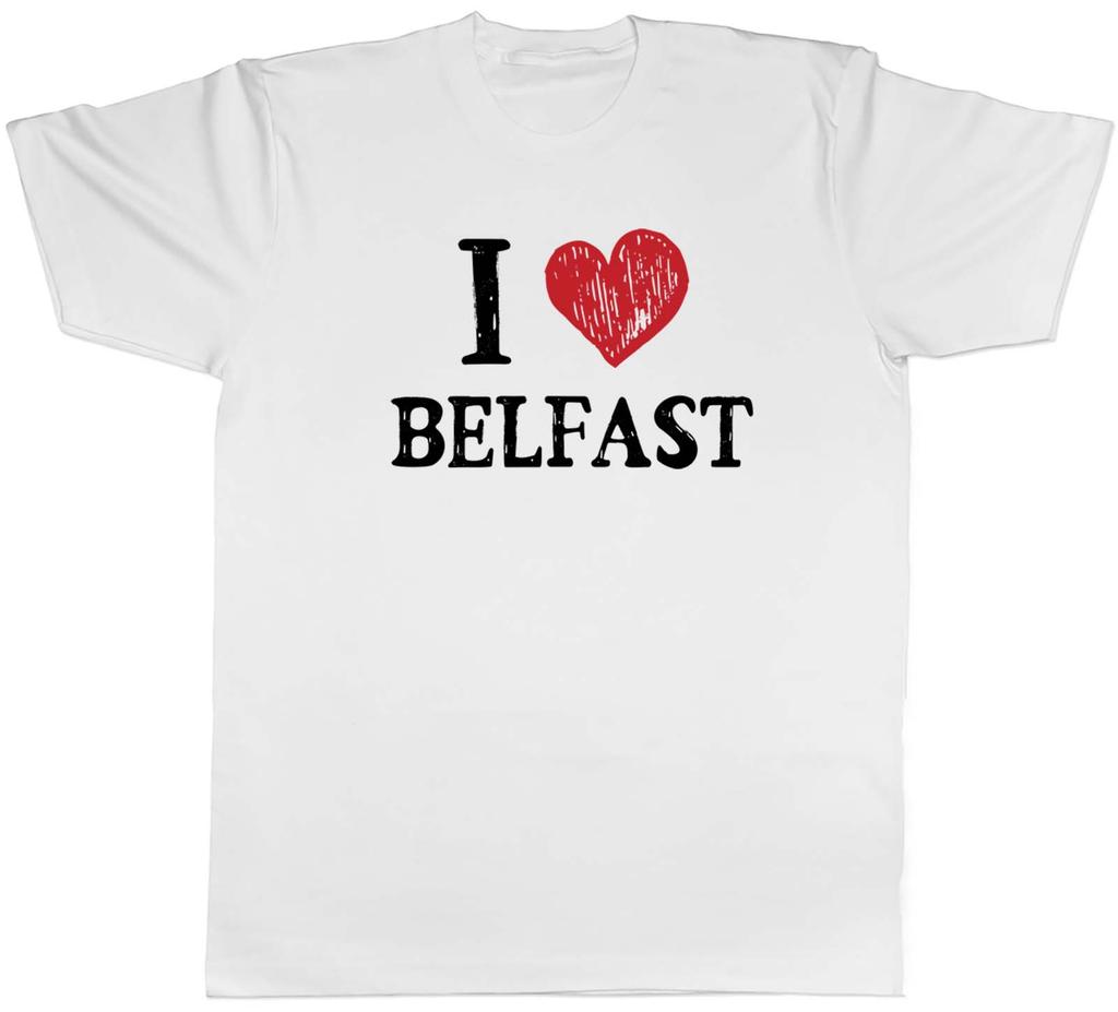 I Love Belfast Mens TShirt Northern Ireland Tee Gift