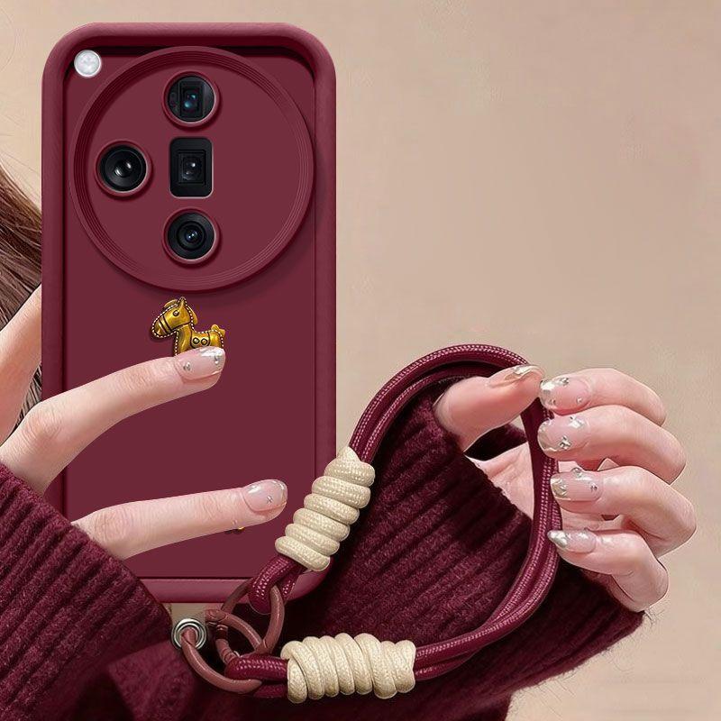 Милый 3D Золотой Конь С Шнурком Чехол Для Телефона Для OPPO Find X9 X8 X8S Plus X7 Ultra Pro Чехол Find X7Pro