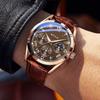 2024 Men's Business Quartz Wristwatch with Wokai Leather Strap & Alloy Case