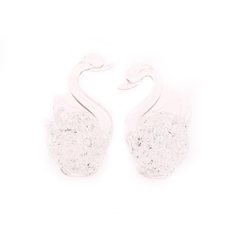 1 шт. статуэтка лебедя, стеклянное украшение в виде животного, фигурки лебедя, украшение для домашнего стола, миниатюрный креативный подарок