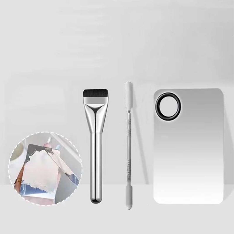Makeup Foundation Brush Mixing Palette Stainless Steel Foundation Lipstick Eye Shadow Mixer Palette With Spatula Makeup Tools