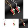 Stainless Steel Palestinian Map Pendant Necklace Ethnic Style Couple's Trendy Titanium Steel Accessory