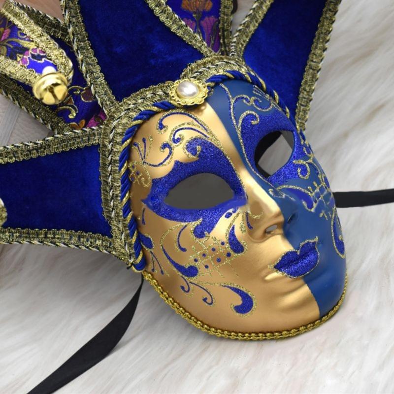 Маскарадная маска Маска шута Маска для костюма на Хэллоуин Венецианская маска Маска на Марди Гра Маска для карнавальной вечеринки на Хэллоуин