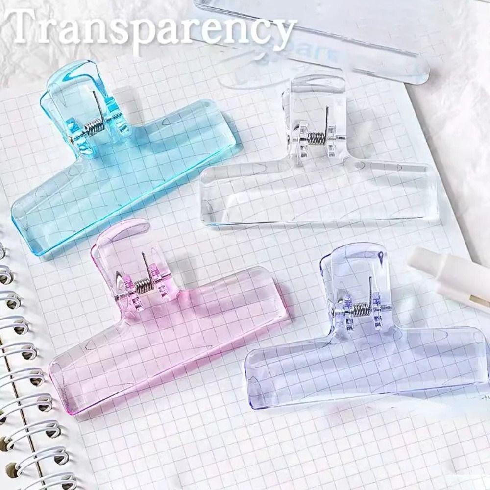 Colorful File Clamps Holder Acrylic Paper Clamp Organizer New Binder Clip