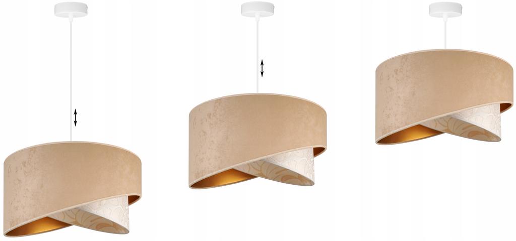 CEILING HANGING LAMP, SLANT LAMPSHADE, LEAVES, 45 cm
