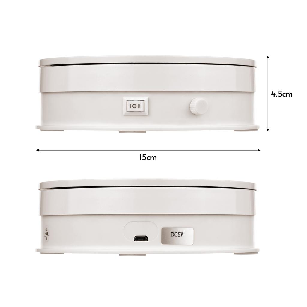 Andoer 6-inch Mirror Display Turntable Stand Motorized 360 Degrees Rotating 17-30S/R Stepless Adjustable