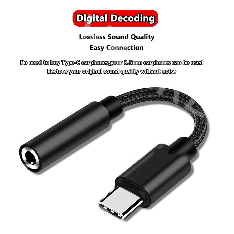 VAORLO Type-C To 3.5MM AUX Adapter Compatible 99% Smartphone Smart Digital Chip For Audio Transmission High Quality Converter Cable