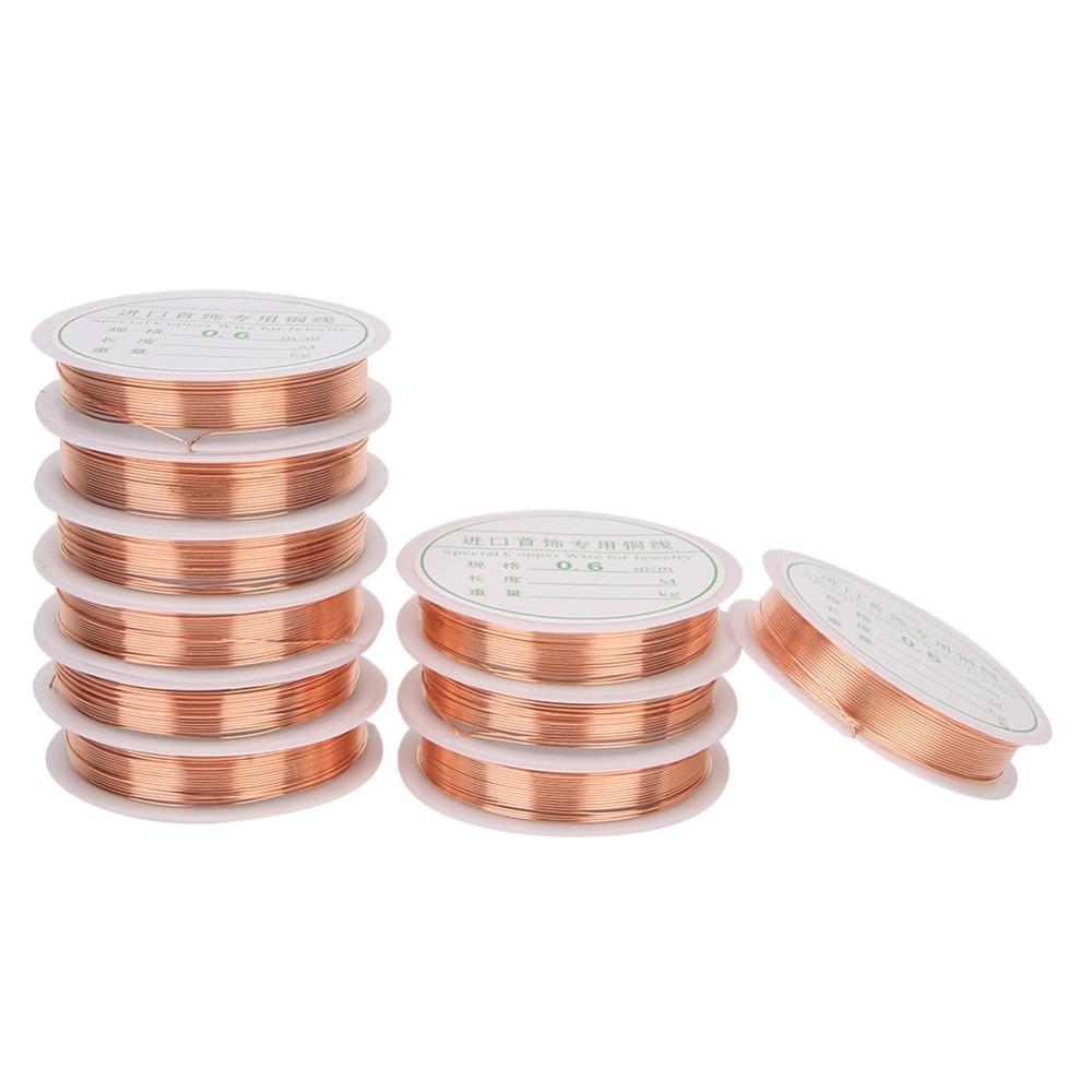 10 шт. Ювелирная медь розового цвета Медная проволока 0,6 мм Проволока для бисероплетения для ожерелий Ювелирные изделия Принадлежности для бисероплетения