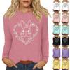 Long Sleeve Shirts For Women Easter Carnival Print Graphic Tees Blouses Casual Basic Tops Pullover