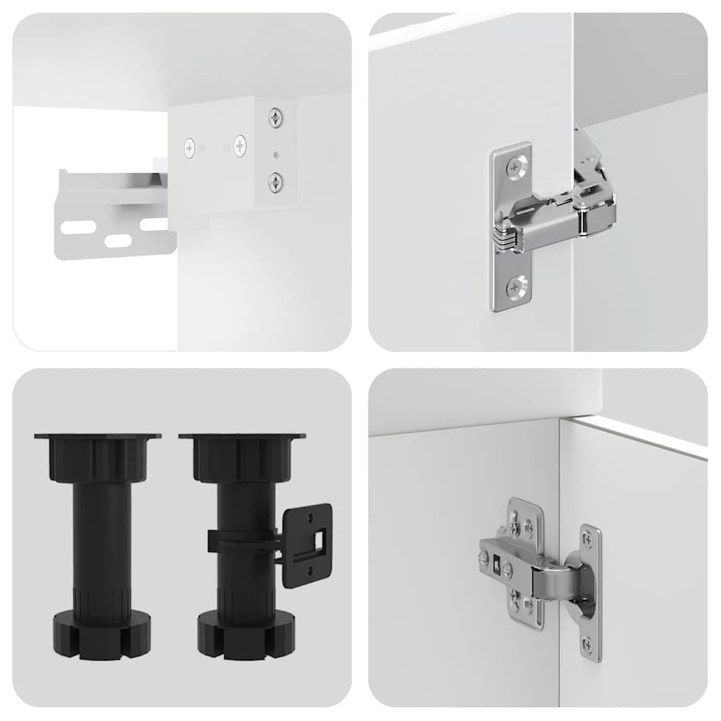 4 Piece Kitchen Cabinet Set Kalmar White Wood Based Panel