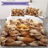 Romantic Real Fox Pattern Bedding uilt Set uilt Cover Pillowcase Home Decoration Birthday Gift (1 * duvet cover + 2 * pillowcase without core)